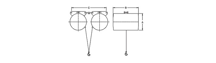 DONGSUNG并聯(lián)式氣動平衡器結(jié)構(gòu)尺寸圖